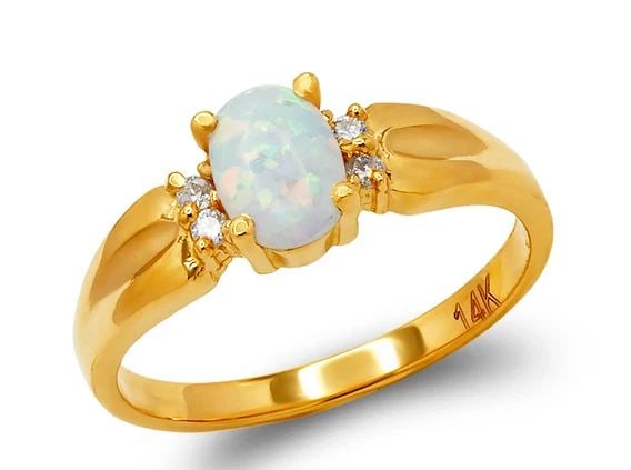 NEW 14K TWO TONE GOLD LADIES OPAL RING: NEW 14K TWO TONE GOLD LADIES OPAL RING LADIES OPAL RING NEW 14K TWO TONE GOLD Apx. WIDTH: 5mm Apx. WEIGHT: 2.6g
