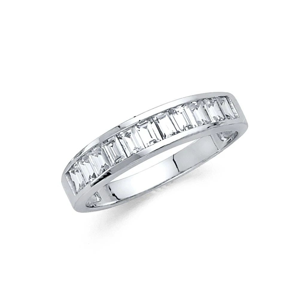 NEW 14K WHITE GOLD LADIES WEDDING BAND - SIZE 7 (1 of 2)