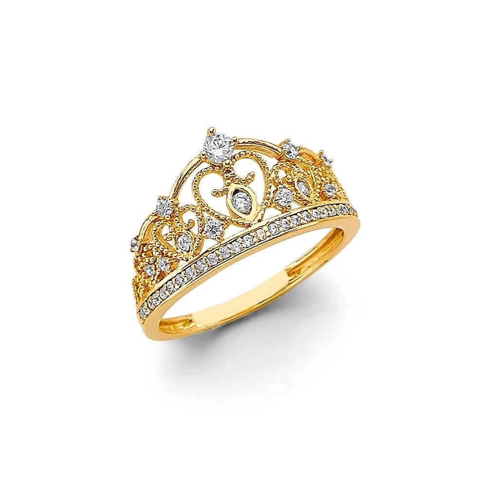 NEW 14K TWO TONE GOLD CROWN RING: NEW 14K TWO TONE GOLD CROWN RINGCROWN RINGNEW 14KTWO TONE GOLDWIDTH :Average Apx WEIGHT : 2.6g
