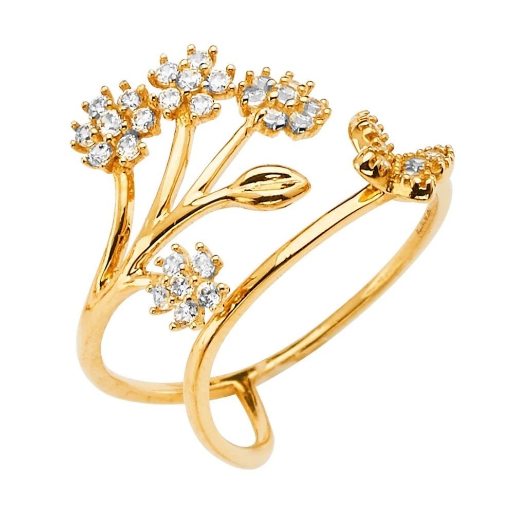 NEW 14K YELLOW GOLD SIZE ADJUSTABLE RING - SIZE 7 (1 of 2)