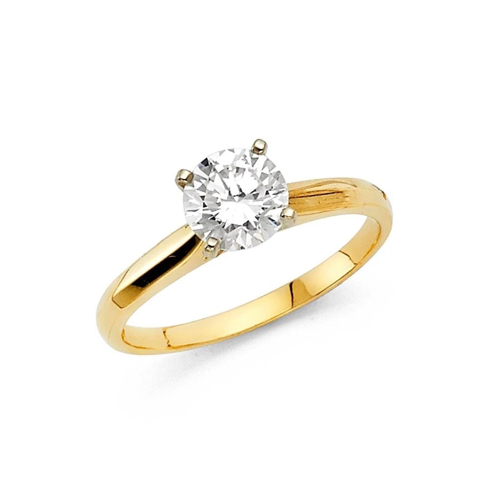 NEW 14K YELLOW GOLD ENGAGEMENT RING - SIZE 7 (1 of 2)
