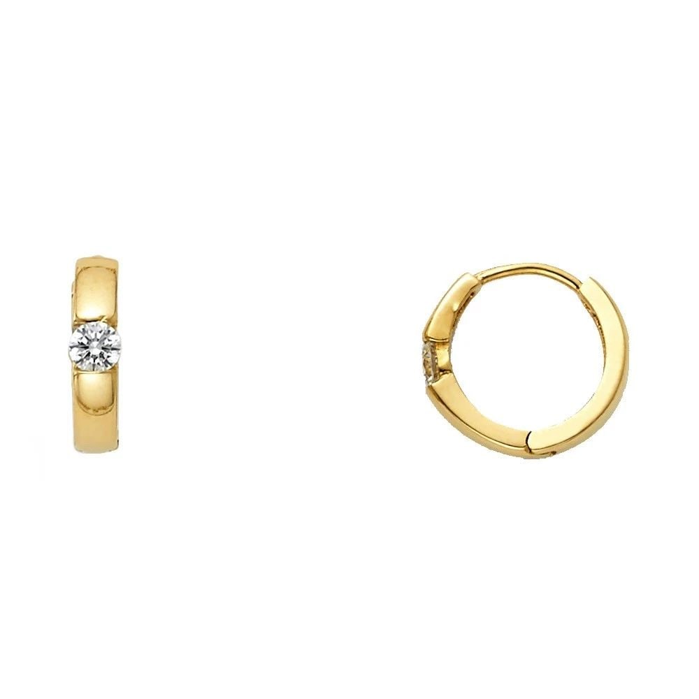 NEW 14K YELLOW GOLD HUGGIES EARRINGS: NEW 14K YELLOW GOLD HUGGIES EARRINGSHUGGIES EARRINGSNEW 14K YELLOW GOLDHEIGHT - 12 mmWIDTH - 12 mmApx WEIGHT - 1.9 g