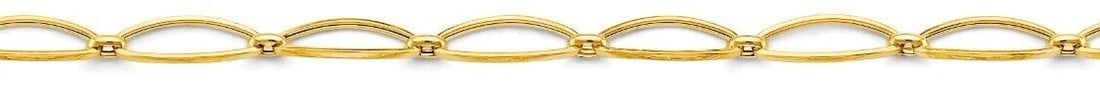 NEW 14K YELLOW GOLD LONG OVAL LINK BRACELET (1 of 2)