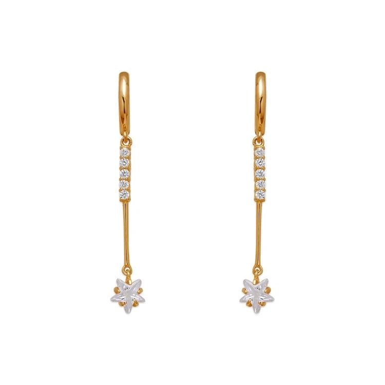 NEW 14K YELLOW GOLD FANCY FLOWER DROP EARRINGS: NEW 14K YELLOW GOLD FANCY FLOWER DROP EARRINGSFANCY FLOWER DROP EARRINGSNEW 14KYELLOW GOLDWidth: Approx. 12x41mmApx WEIGHT: 2.5g