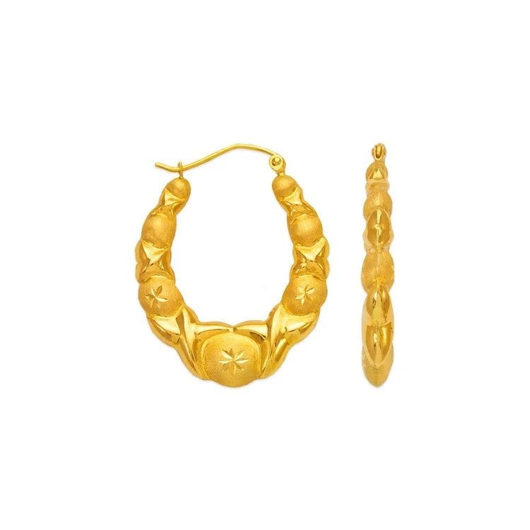 NEW 14K YELLOW GOLD HOLLOW SHRIMP HOOP EARRINGS (1 of 2)