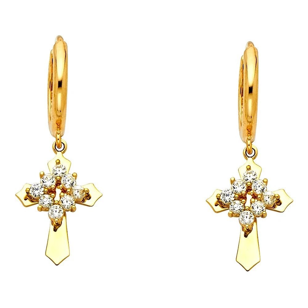 NEW 14K YELLOW GOLD DANGLE HUGGIES EARRINGS: NEW 14K YELLOW GOLD DANGLE HUGGIES EARRINGSDANGLE HUGGIES EARRINGSNEW 14K YELLOW GOLDHEIGHT - 31 mmWIDTH - 11 mmApx WEIGHT - 1.9 g
