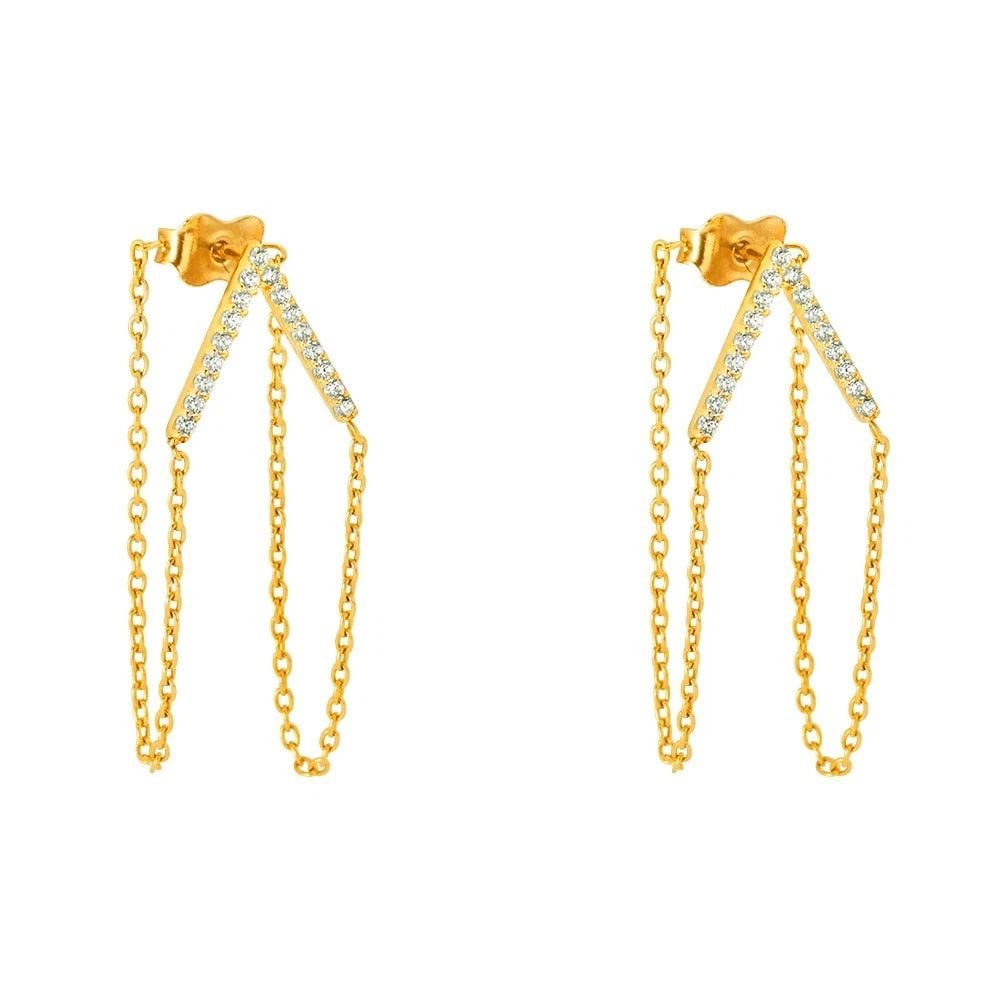 NEW 14K YELLOW GOLD FANCY EARRINGS (1 of 2)