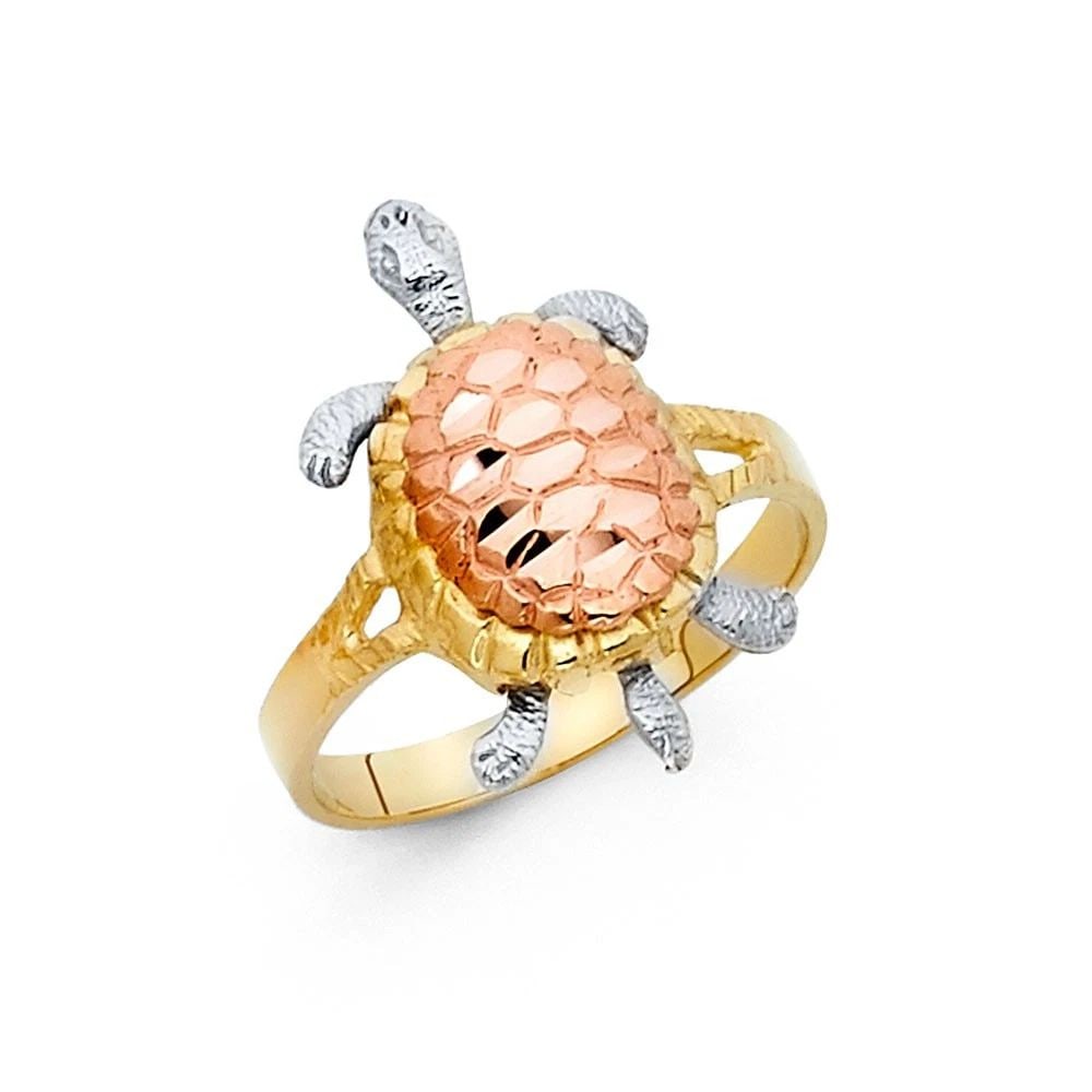 NEW 14K TRI COLOR GOLD FANCY TURTLE RING (1 of 2)