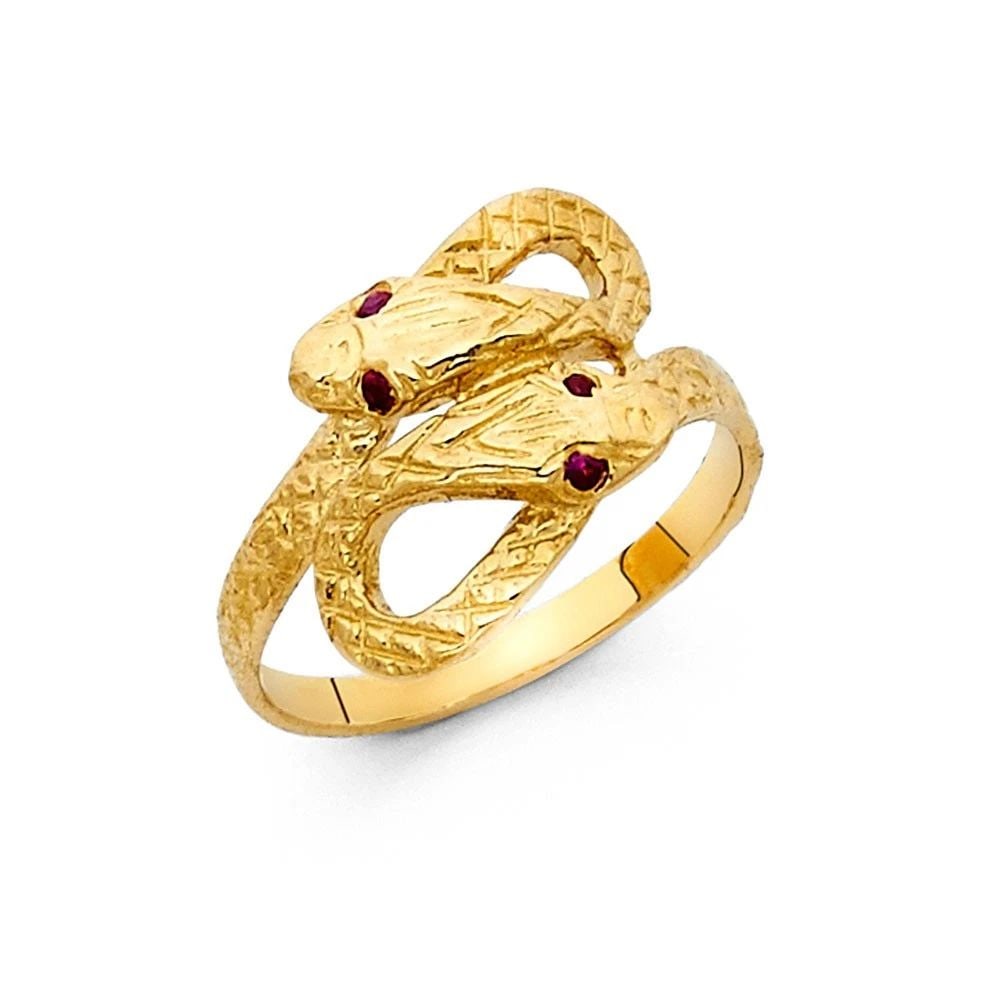 NEW 14K YELLOW GOLD FANCY SNAKE RING (1 of 2)