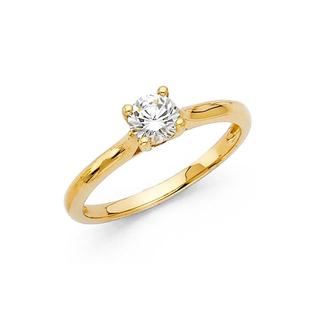 NEW 14K YELLOW GOLD ENGAGEMENT RING -SIZE 7 (1 of 2)