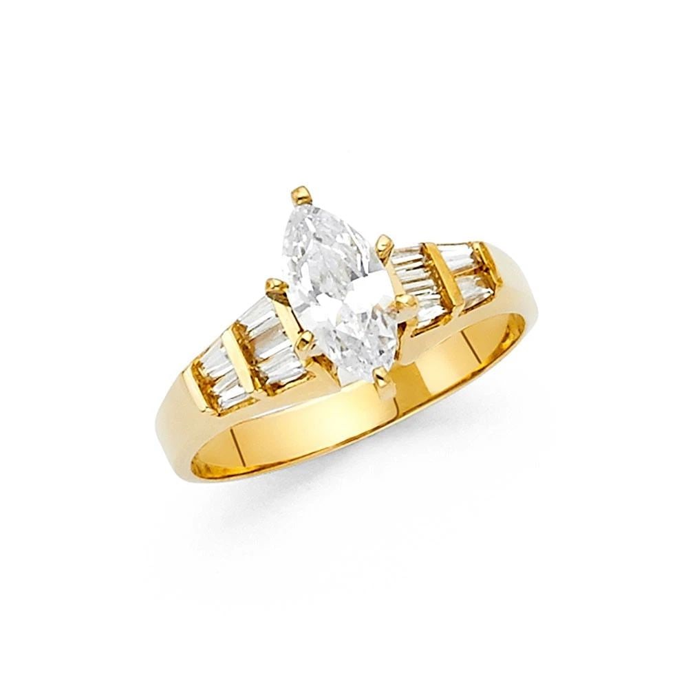 NEW 14K YELLOW GOLD ENGAGEMENT RING - SIZE 7 (1 of 2)