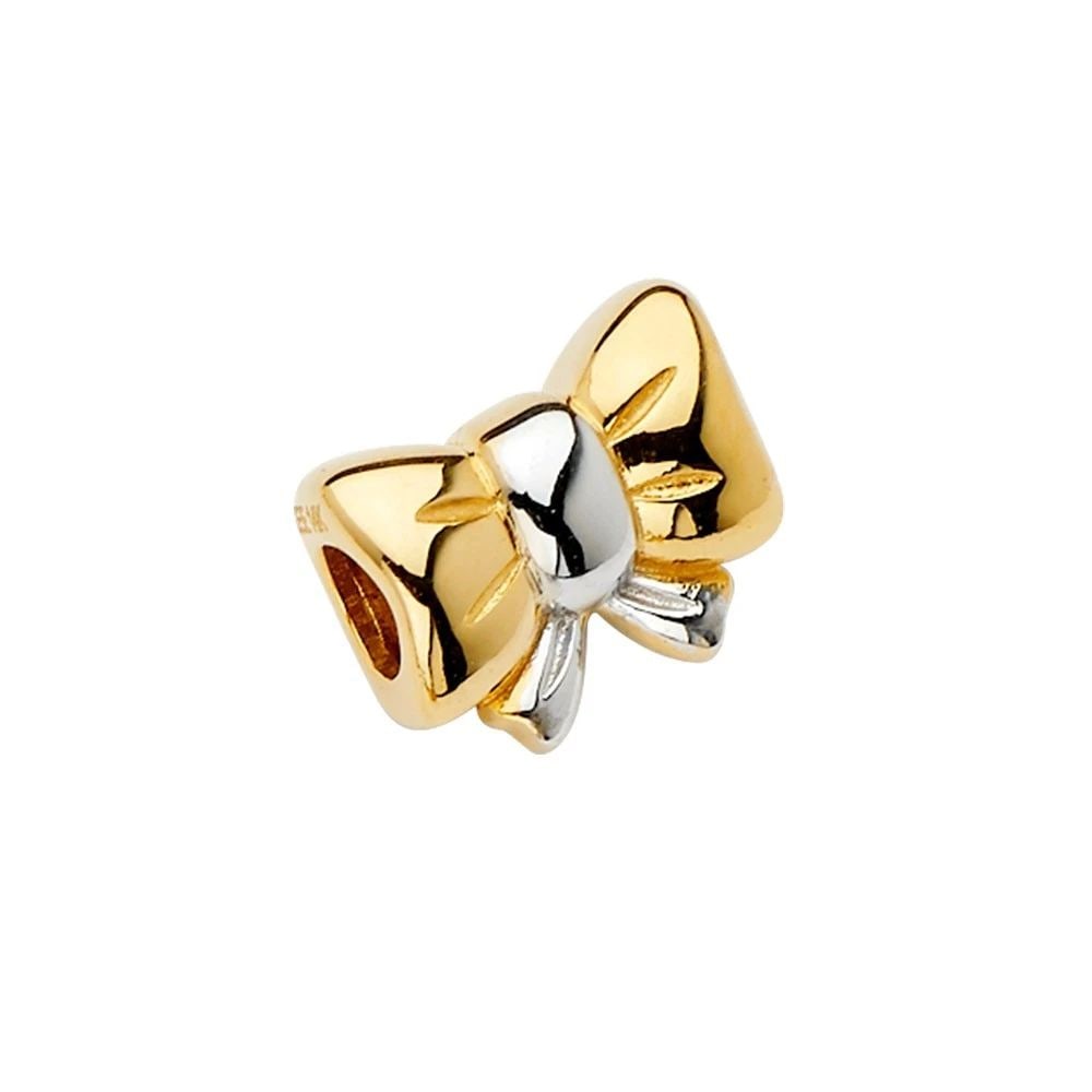 NEW 14K TWO TONE GOLD RIBBON SLIDER CHARM FOR MIX&MATCH BRACELET: NEW 14K TWO TONE GOLD RIBBON SLIDER CHARM FOR MIX&MATCH BRACELETRIBBON SLIDER CHARM FOR MIX&MATCH BRACELETNEW 14KTWO TONE GOLDHeight : 15 mmWidth : 10 mmApx. WEIGHT : 2.4g