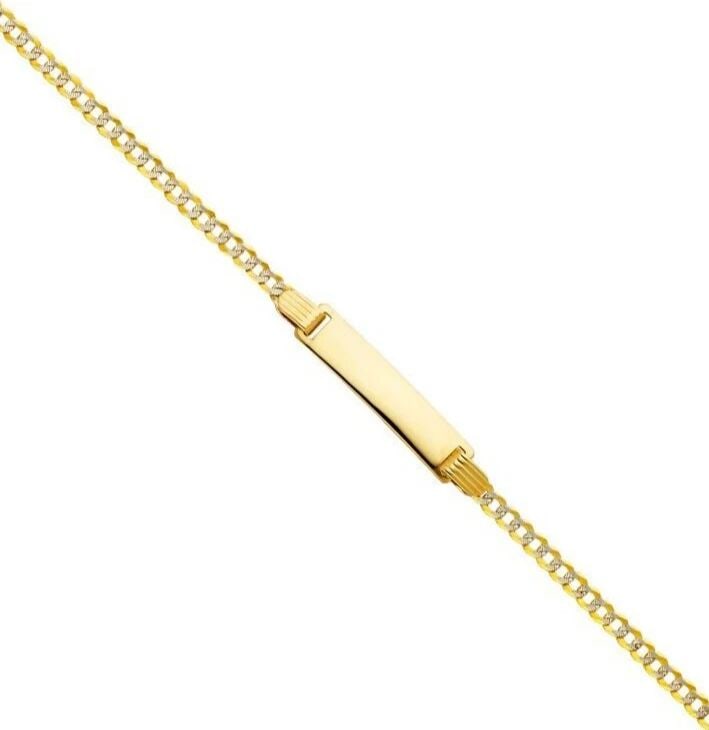 NEW 14K YELLOW GOLD CUBAN WP BABY ID BRACELET (1 of 2)