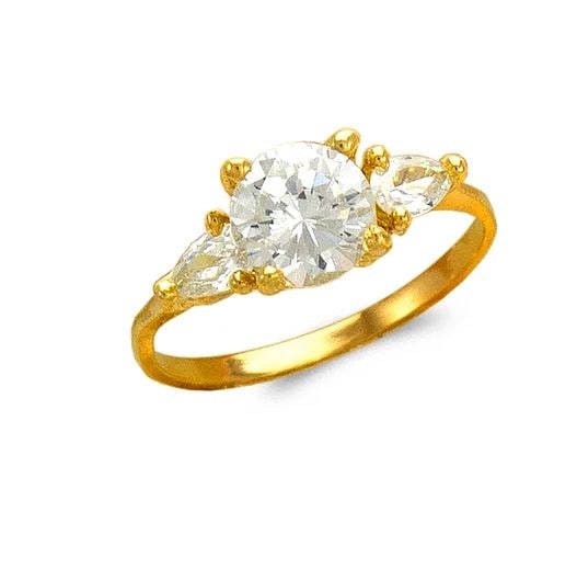 NEW 14K YELLOW GOLD LADIES FASHION SOLITAIRE RING (1 of 2)