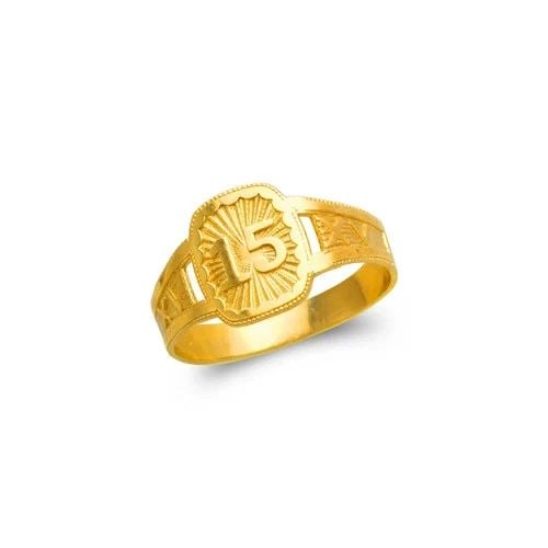 NEW 14K YELLOW GOLD LADIES 15 ANOS FILIGREE RING: NEW 14K YELLOW GOLD LADIES 15 ANOS FILIGREE RINGLADIES 15 ANOS FILIGREE RINGNEW 14KYELLOW GOLDApx. SIZE: 12mmApx. WEIGHT: 2.4g
