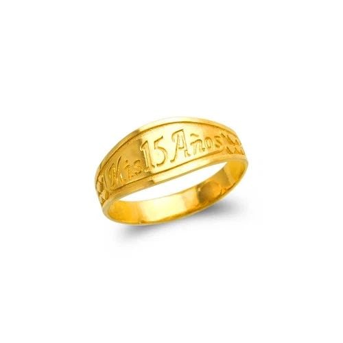 NEW 14K YELLOW GOLD LADIES 15 ANOS FILIGREE RING: NEW 14K YELLOW GOLD LADIES 15 ANOS FILIGREE RINGLADIES 15 ANOS FILIGREE RINGNEW 14KYELLOW GOLDApx. SIZE: 8mmApx. WEIGHT: 2.4g