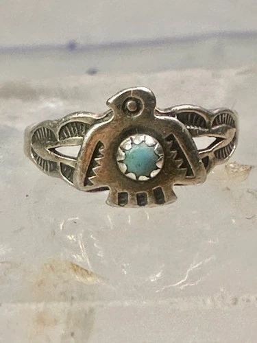 PHOENIX RING BELL TRADING POST BAND TURQUOISE SIZE 4 STERLING SILVER WOMEN GIRLS: PHOENIX RING BELL TRADING POST BAND TURQUOISE SIZE 4 STERLING SILVER WOMEN GIRLS Phoenix ring Bell Trading Post band turquoise size 4 sterling silver women girls Size 4 Weight 1.1g Length 5/16" Width.