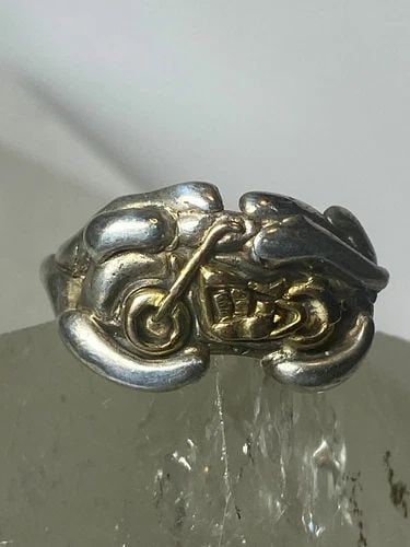MOTORCYCLE RING BIKER BAND SOUTHWEST STERLING SILVER WOMEN MEN 2 (1 of 2)