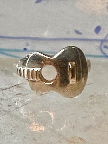 GUITAR RING MUSIC MUSICIAN BAND SIZE 6 BAND STERLING SILVER WOMEN SIGNED ISIS (1 of 2)