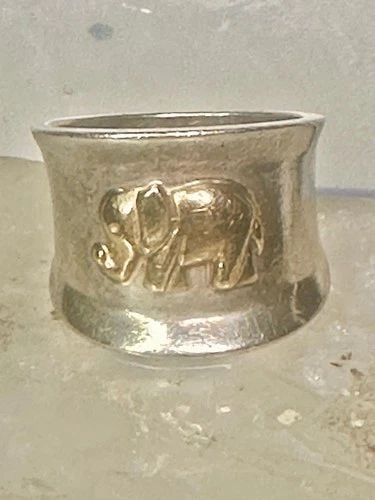 ELEPHANT RING CIGAR BAND SIZE 9 STERLING SILVER WOMEN GIRLS (1 of 2)