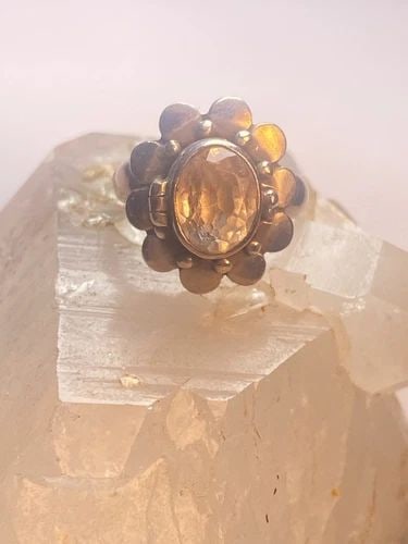 POISON RING SIZE 6 FLOWER CZ STERLING SILVER WOMEN GIRLS (1 of 2)