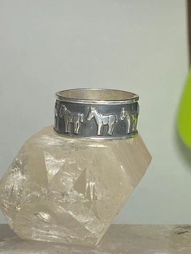 HORSE RING HORSES BAND COWGIRL STERLING SILVER WOMEN GIRLS MEN (1 of 2)