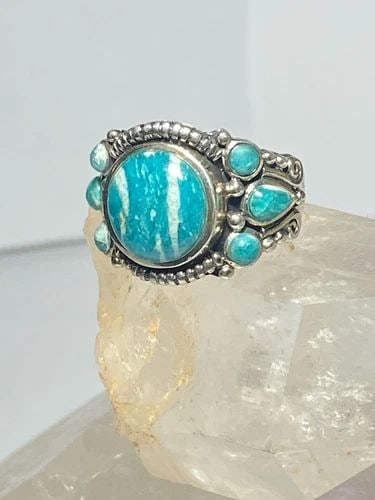 AMAZONITE ? RING STERLING SILVER WOMEN GIRLS (1 of 2)