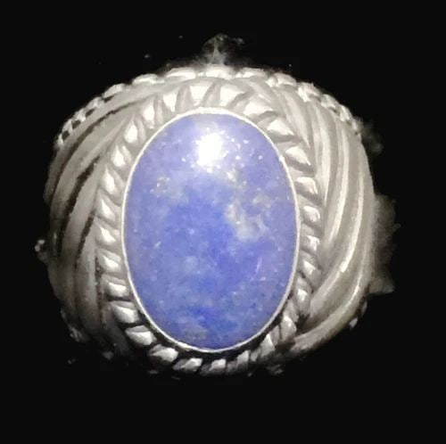 BLUE LAPIS LAZULI RING POLLACK VINTAGE SOUTHWEST STERLING SILVER RING SIZE 7: BLUE LAPIS LAZULI RING POLLACK VINTAGE SOUTHWEST STERLING SILVER RING SIZE 7 Vintage Blue Lapis Lazuli Carolyn Pollack Sterling Silver Ring A Deep Blue Color Size 7 Weight 12.4g Widest Part of Ban