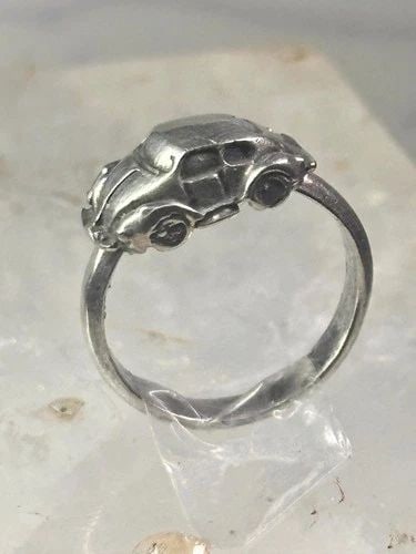 CAR RING MOVING CAR VOLKSWAGEN BUG BAND SOLID SIZE 5.25 STERLING SILVER WOMEN (1 of 2)