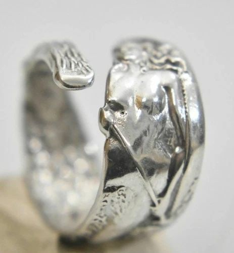 NUDE LADY SPOON RING CANOE PADDLE WAVES SIZE 7.25 (1 of 2)
