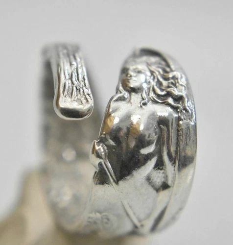 NUDE LADY SPOON RING CANOE PADDLE WAVES SIZE 6.75 (1 of 2)