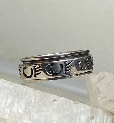 BEAR CLAW RING SPINNER SOUTHWEST BAND STERLING SILVER WOMEN MEN (1 of 2)