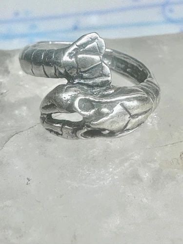 LOBSTER RING SIZE 5.25 TURQUOISE CORAL BAND FISHERMEN STERLING SILVER WOMEN (1 of 2)