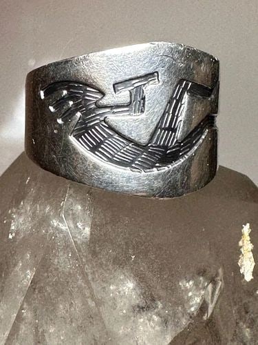 KOKOPELLI RING SIZE 10.25 FERTILITY SOUTHWEST BAND STERLING SILVER WOMEN MEN: KOKOPELLI RING SIZE 10.25 FERTILITY SOUTHWEST BAND STERLING SILVER WOMEN MEN Kokopelli ring size 10.25 fertility southwest band sterling silver women men Size 10.25 Weight 10.4g Width 5//8" Thinnest p