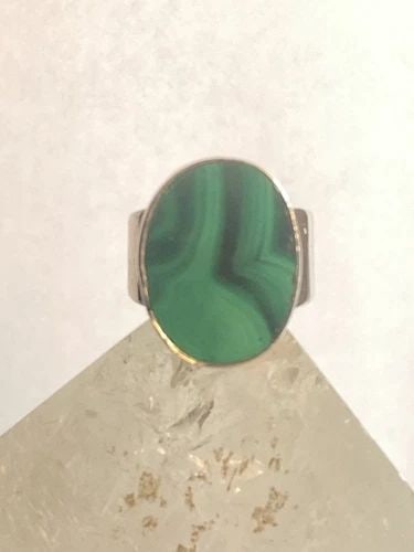MALACHITE RING SIZE 7 SOUTHWEST STERLING WOMEN GIRLS (1 of 2)
