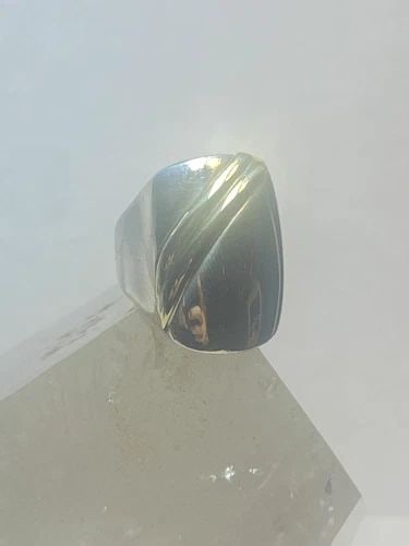 KNUCKLE RING CHUNKY CIGAR BAND STERLING SILVER WOMEN (1 of 2)