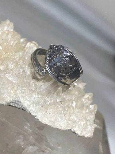 ARIES SPOON RING MARCH RAM BIRTHDAY BAND ZODIAC STERLING SILVER WOMEN (1 of 2)