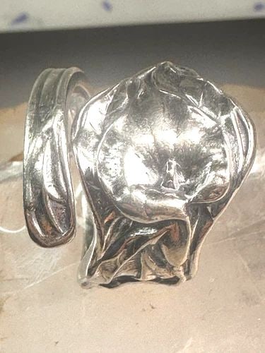 SPOON RING ARUM CALLA LILY BAND STERLING SILVER SIZE 8 STERLING SILVER (1 of 2)