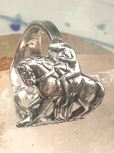 LADY GODIVA SPOON RING ON A HORSE STERLING SILVER BAND SIZE 7 STERLING SILVER (1 of 2)