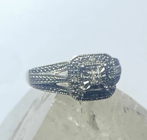 COCKTAIL RING SIZE 6.75 WEDDING STERLING SILVER WOMEN GIRLS (1 of 2)