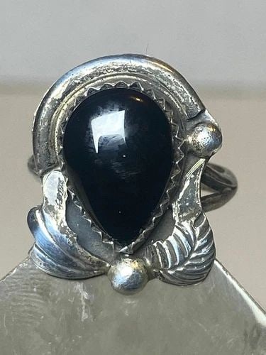 ONYX RING SOUTHWEST BAND STERLING SILVER WOMEN (1 of 2)