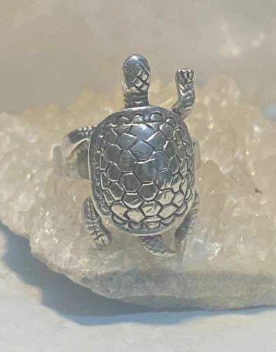 TURTLE RING SIZE 4.75 TORTOISE BAND STERLING SILVER WOMEN GIRLS (1 of 2)