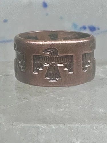 PHOENIX RING SIZE 4.50 PINKY BELL TRADING COPPER BAND WOMEN: Phoenix ring size 4.50 pinky Bell trading copper band women Size 4.50 Weight 4.5g Width. 3/8"