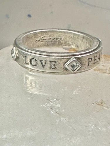 LOVE PEACE HOPE FAITH RING SPINNER BAND LAVAGGI SIZE 9 STERLING SILVER WOMEN (1 of 2)