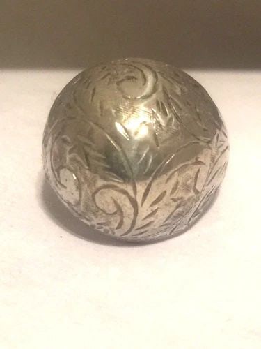 VINTAGE STERLING SILVER BUBBLE DOME SIAM ETCHED RING SIZE 6.25 4.2G (1 of 2)