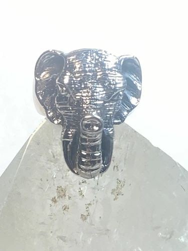 ELEPHANT RING SIZE 8.25 STERLING SILVER GOOD LUCK BAND WOMEN MEN: ELEPHANT RING SIZE 8.25 STERLING SILVER GOOD LUCK BAND WOMEN MEN Elephant ring sterling silver good luck band women men Size 8.25 Between a size 8.25 and a size 8.50 Weight 11.6g Length. 1" Width 3/4"