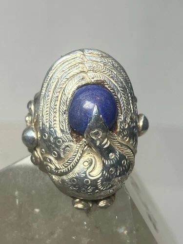 BIRD RING BLUE STONE BOHO WINGS STERLING SILVER WOMEN (1 of 2)
