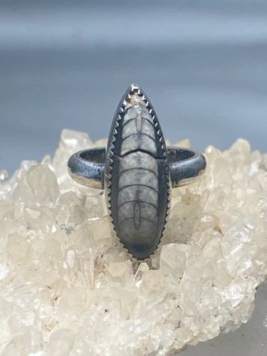 FOSSIL RING SIZE 6.25 LONG FOSSIL STERLING SILVER WOMEN GIRLS (1 of 2)
