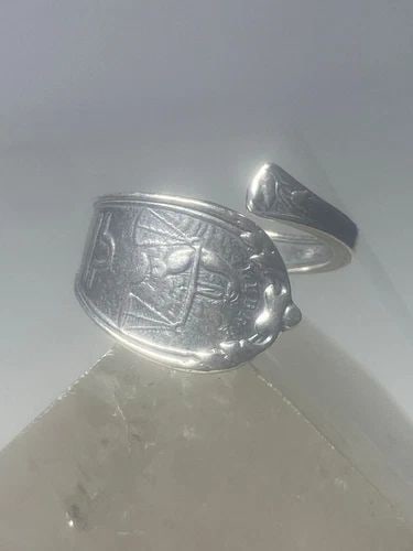 LIBRA SPOON RING SEPTEMBER ZODIAC BIRTHDAY BAND RING STERLING SILVER WOMEN GIRL (1 of 2)