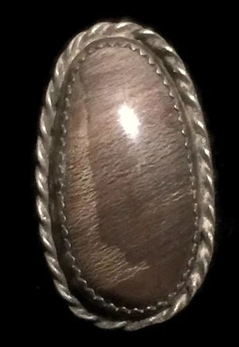 VINTAGE STERLING SILVER SOUTHWEST TRIBAL RING SIZE 6.5 STONE CRAZY HORSE (1 of 2)